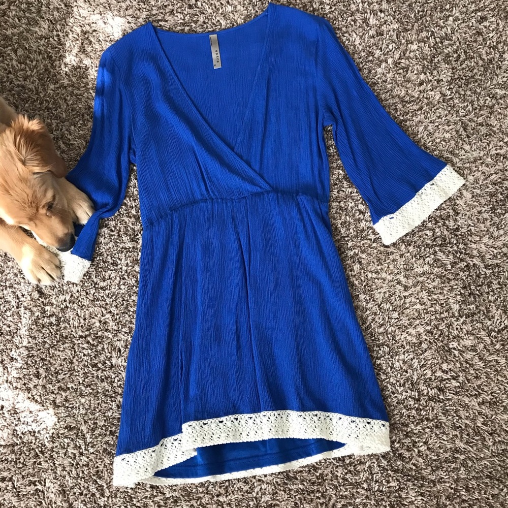 cotton dress above the knee 3/4 sleeve